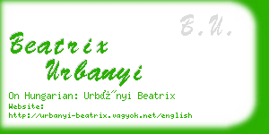 beatrix urbanyi business card